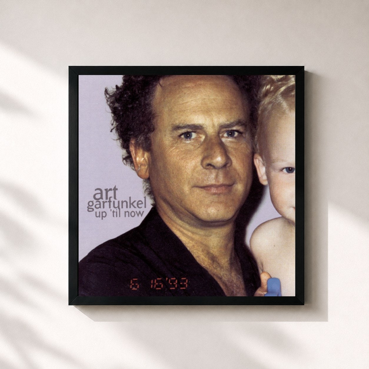 #noir Tableau carré de l'album Up 'Til Now de Art Garfunkel, cadre noir 32x32 cm