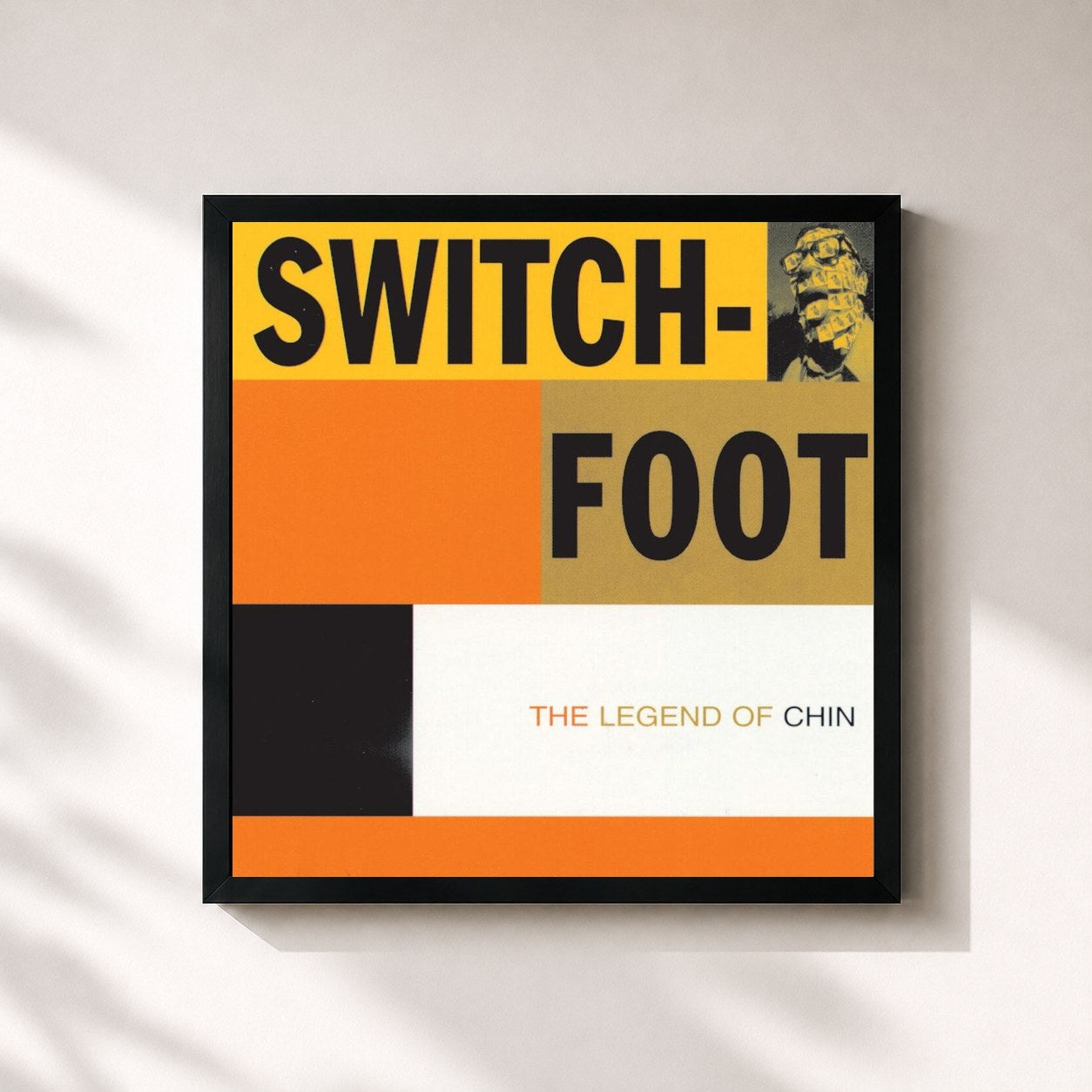 #noir Tableau carré de l'album The Legend Of Chin de Switchfoot, cadre noir 32x32 cm