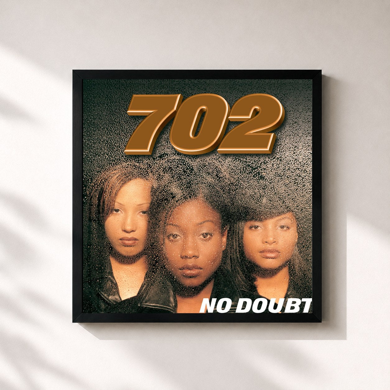 #noir Tableau carré de l'album No Doubt de 702, cadre noir 32x32 cm