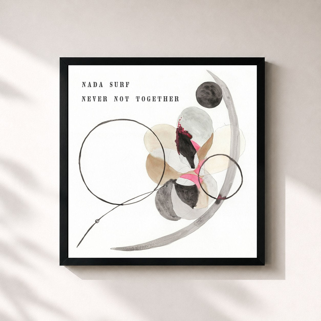 #noir Tableau carré de l'album Never Not Together (Deluxe Edition) de Nada Surf, cadre noir 32x32 cm