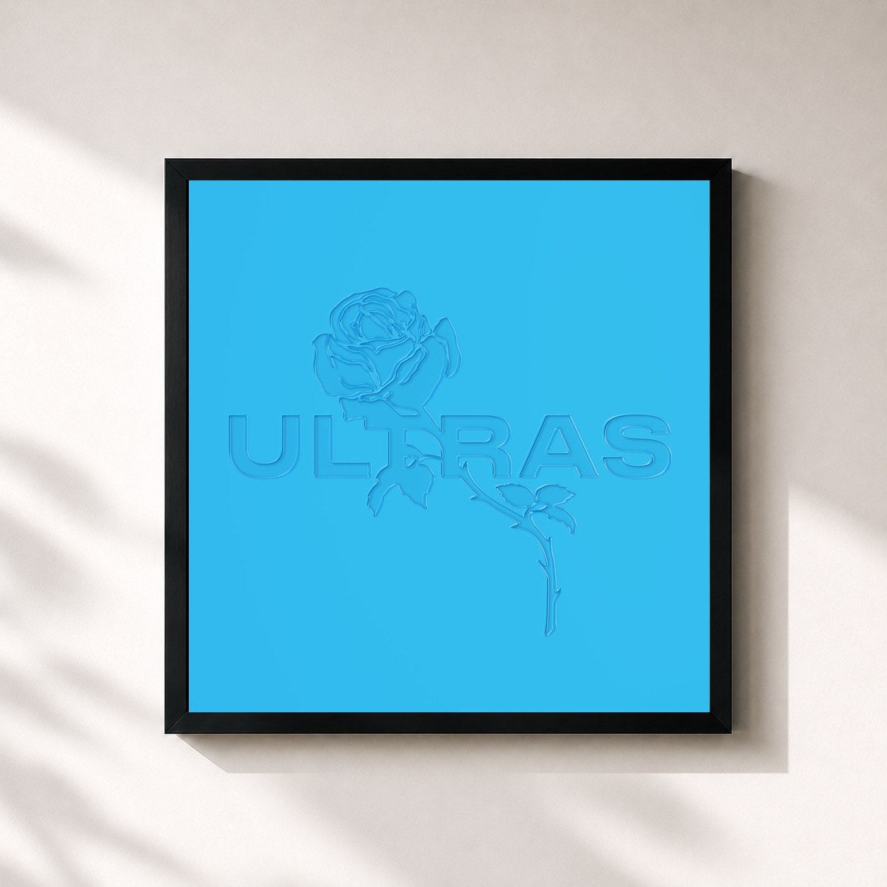 #noir Tableau carré de l'album ULTRAS de LIBERATO, cadre noir 32x32 cm
