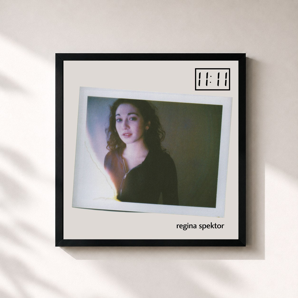 #noir Tableau carré de l'album 11:11 de Regina Spektor, cadre noir 32x32 cm