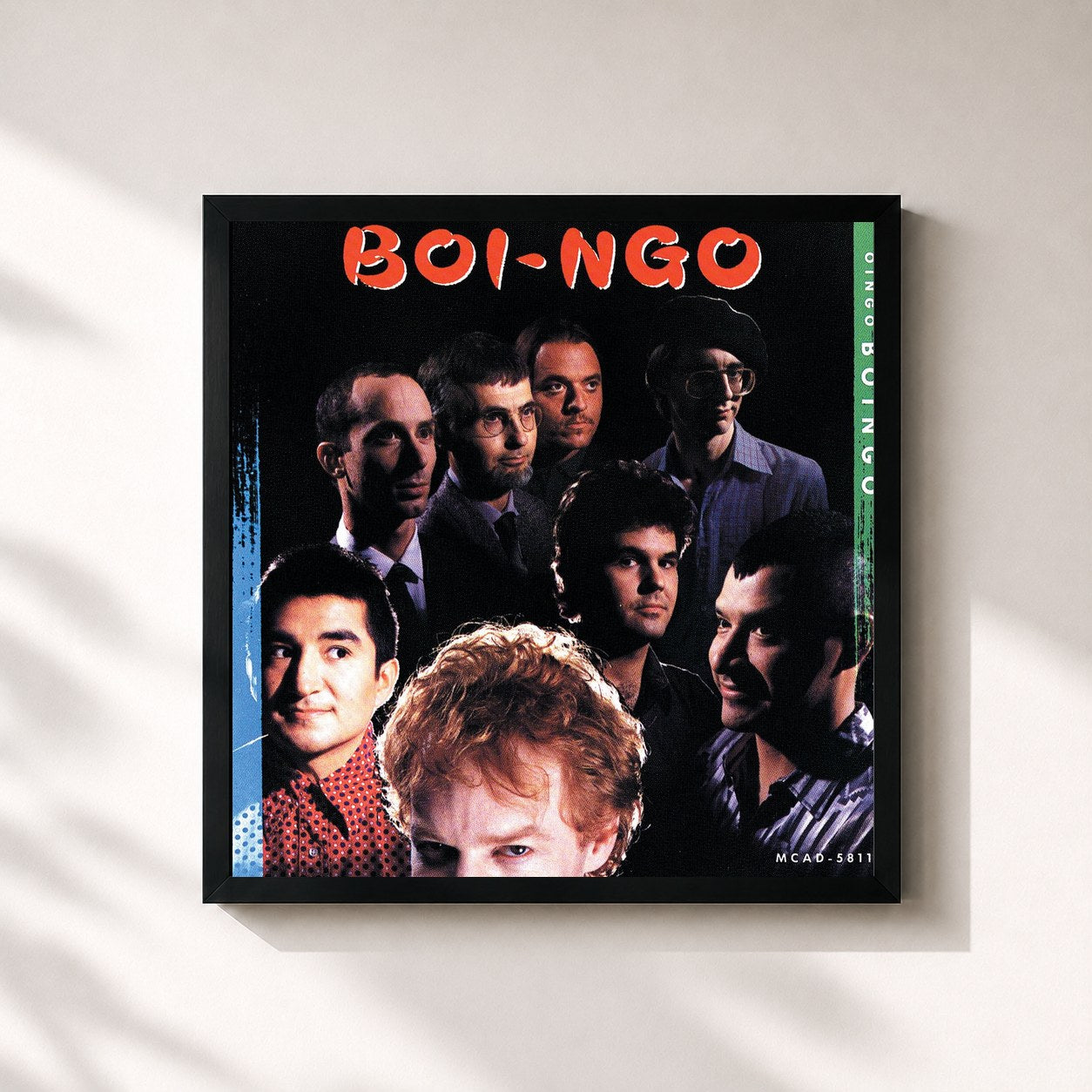#noir Tableau carré de l'album Boi-Ngo de Oingo Boingo, cadre noir 32x32 cm