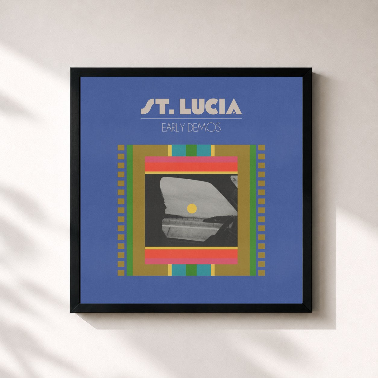 #noir Tableau carré de l'album St. Lucia: Early Demos de St. Lucia, cadre noir 32x32 cm