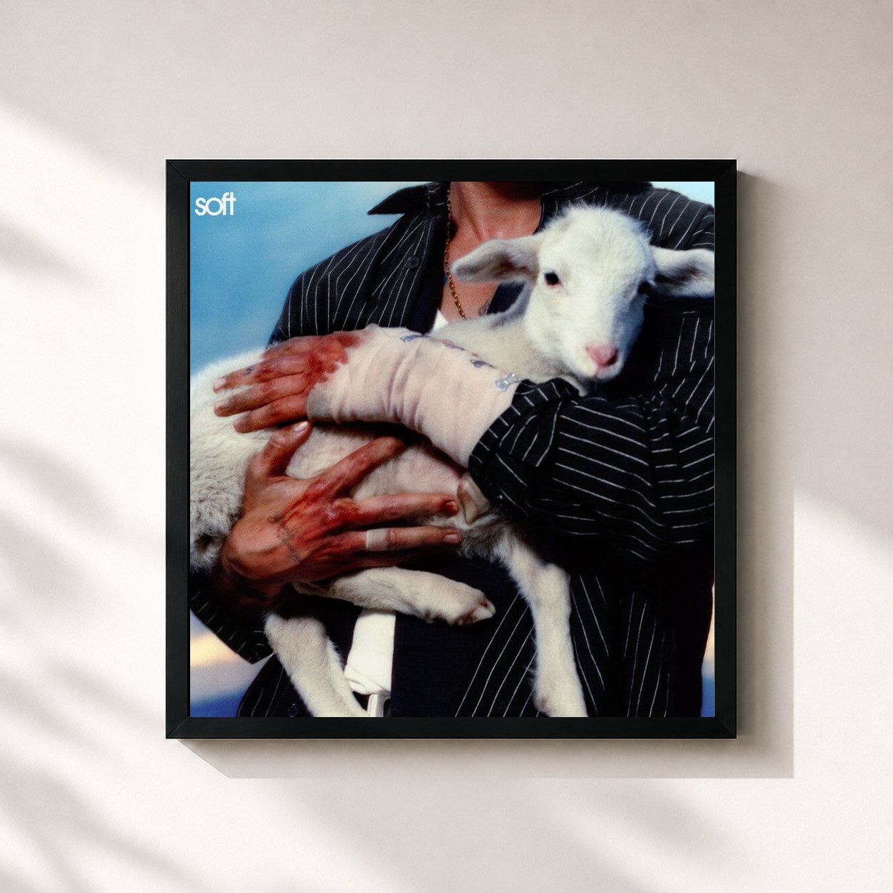 #noir Tableau carré de l'album Soft de LANY, cadre noir 32x32 cm