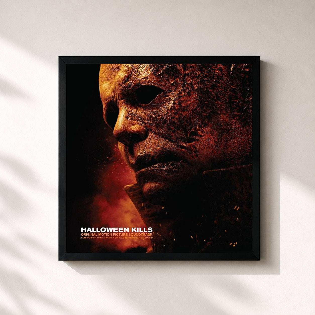 #noir Tableau carré de l'album Halloween Kills (Original Motion Picture Soundtrack) de John Carpenter, cadre noir 32x32 cm
