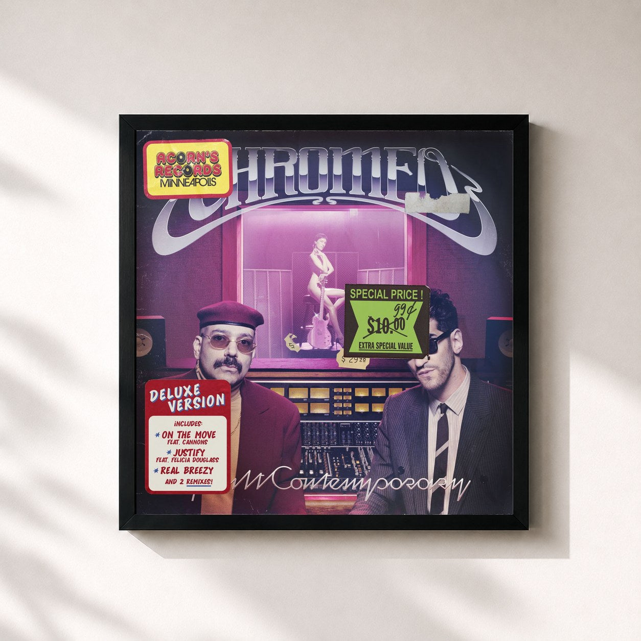 #noir Tableau carré de l'album Adult Contemporary (Deluxe) de Chromeo, cadre noir 32x32 cm
