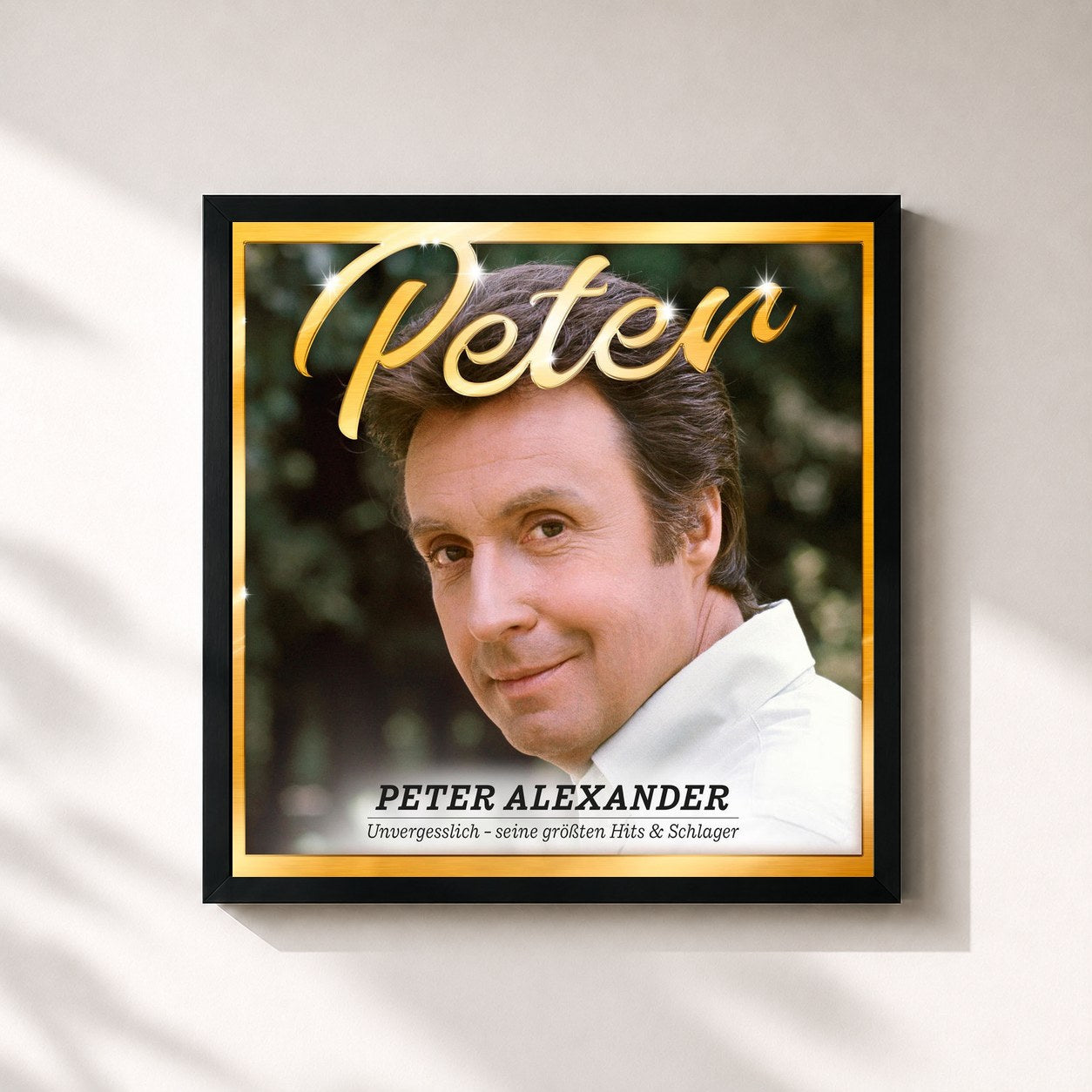 #noir Tableau carré de l'album Peter de Peter Alexander, cadre noir 32x32 cm