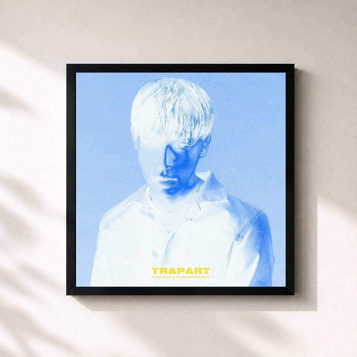 #noir Tableau carré de l'album TRAPART de Sik-K, cadre noir 32x32 cm