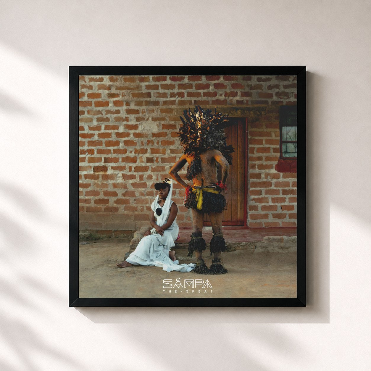 #noir Tableau carré de l'album The Return de Sampa The Great, cadre noir 32x32 cm