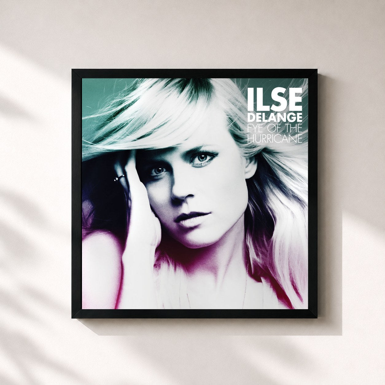 #noir Tableau carré de l'album Eye Of The Hurricane de Ilse DeLange, cadre noir 32x32 cm