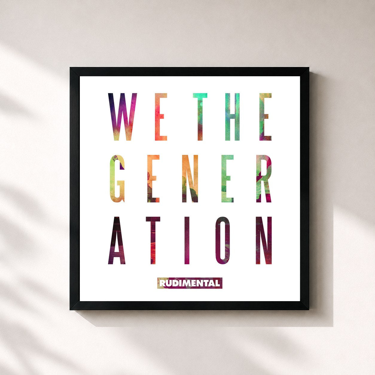 #noir Tableau carré de l'album We the Generation (Deluxe Edition) de Rudimental, cadre noir 32x32 cm