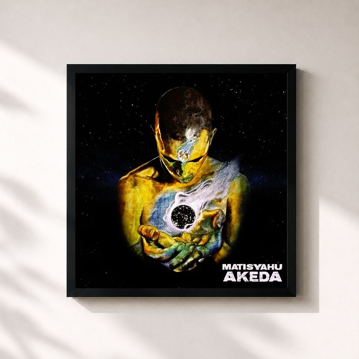 #noir Tableau carré de l'album Akeda de Matisyahu, cadre noir 32x32 cm