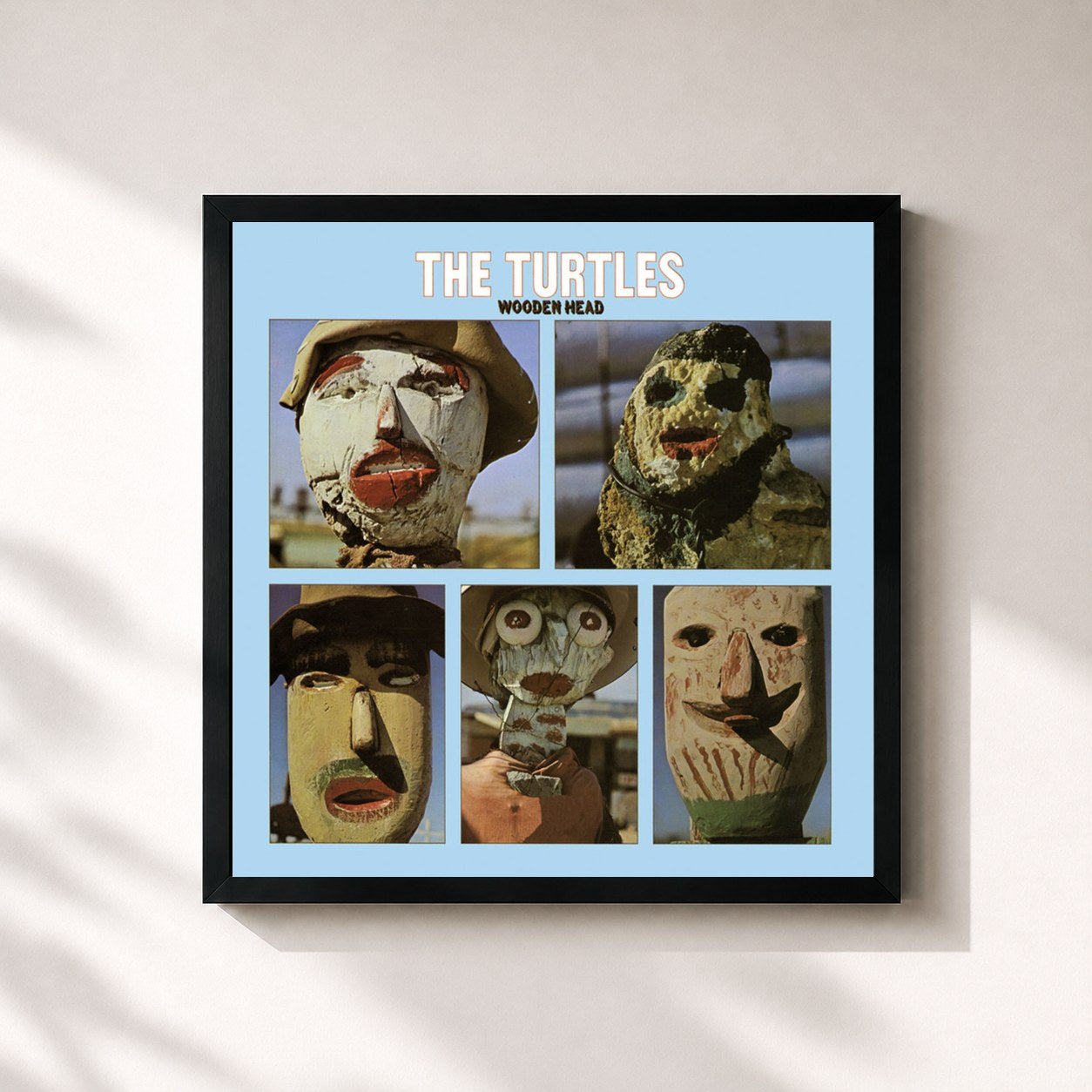 #noir Tableau carré de l'album Wooden Head (Deluxe Version) de The Turtles, cadre noir 32x32 cm