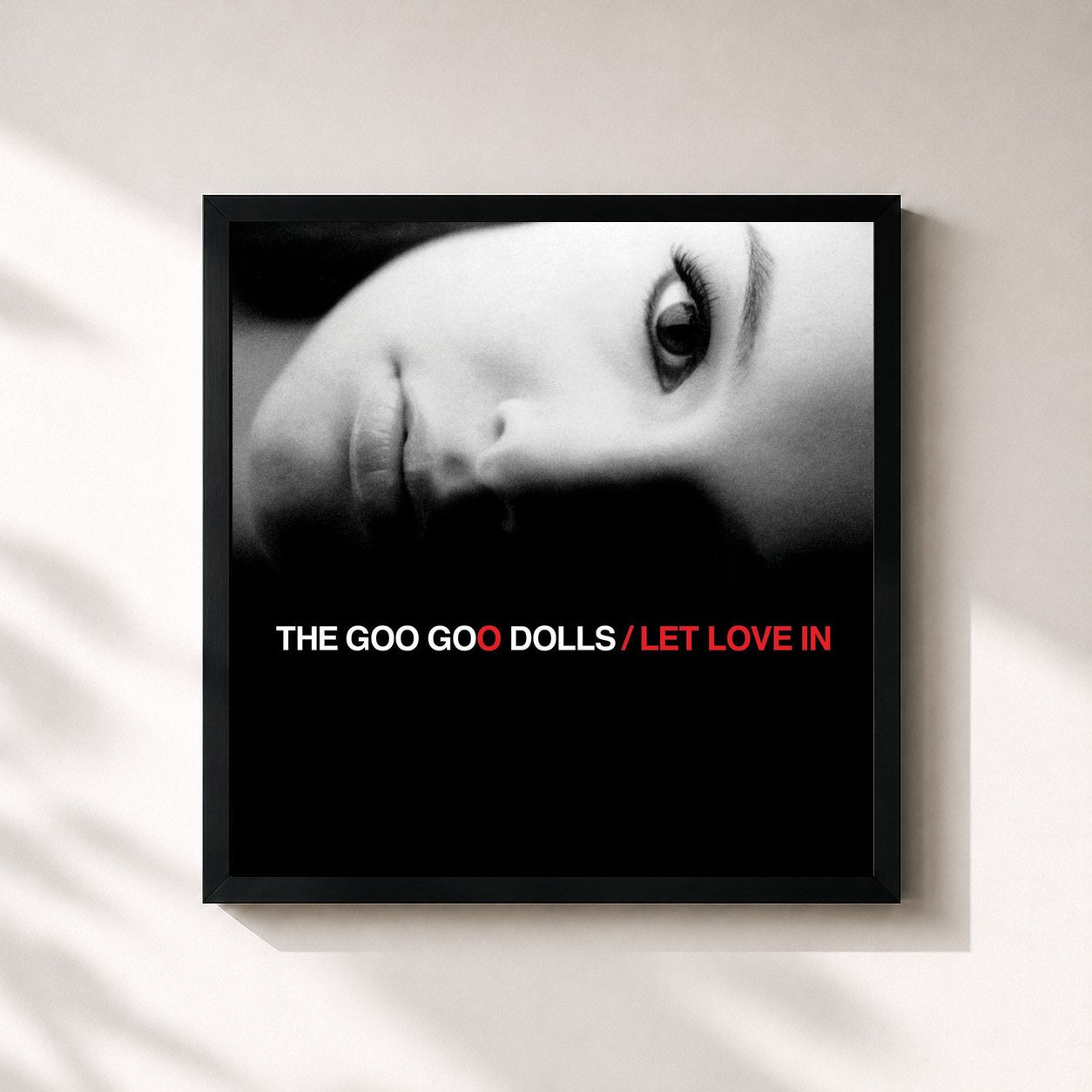 #noir Tableau carré de l'album Let Love In de The Goo Goo Dolls, cadre noir 32x32 cm