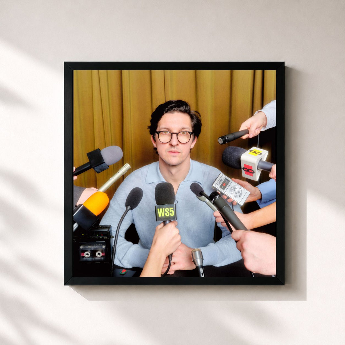 #noir Tableau carré de l'album Winning Streak de Dan Croll, cadre noir 32x32 cm