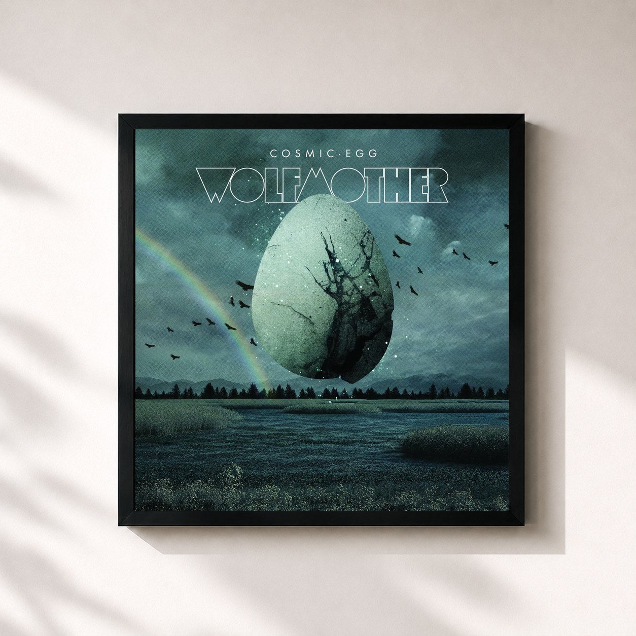 #noir Tableau carré de l'album Cosmic Egg (Deluxe) de Wolfmother, cadre noir 32x32 cm