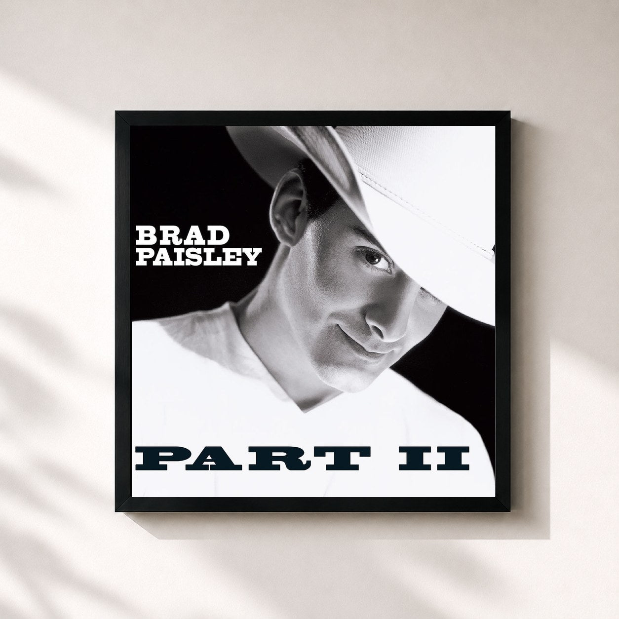 #noir Tableau carré de l'album Part II de Brad Paisley, cadre noir 32x32 cm