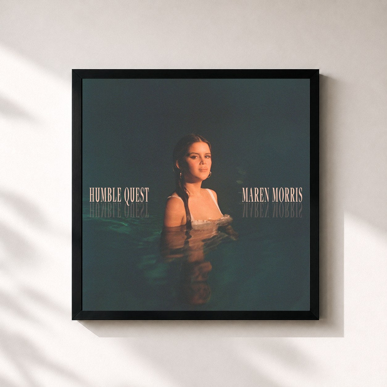 #noir Tableau carré de l'album Humble Quest de Maren Morris, cadre noir 32x32 cm
