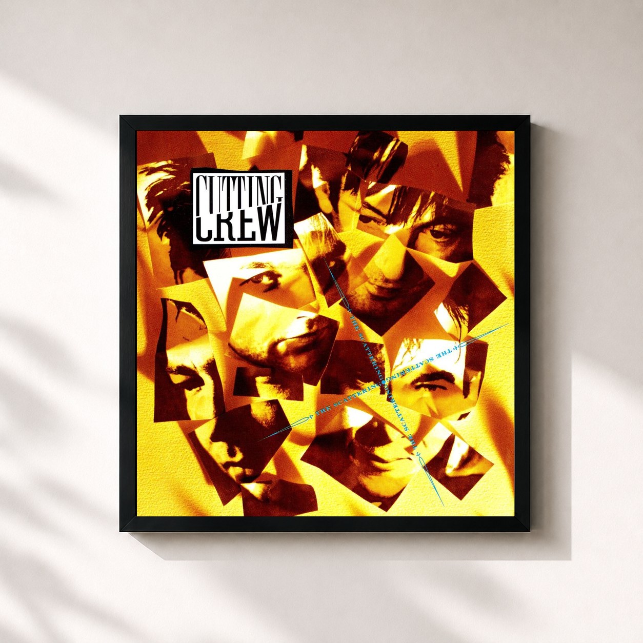 #noir Tableau carré de l'album The Scattering de Cutting Crew, cadre noir 32x32 cm
