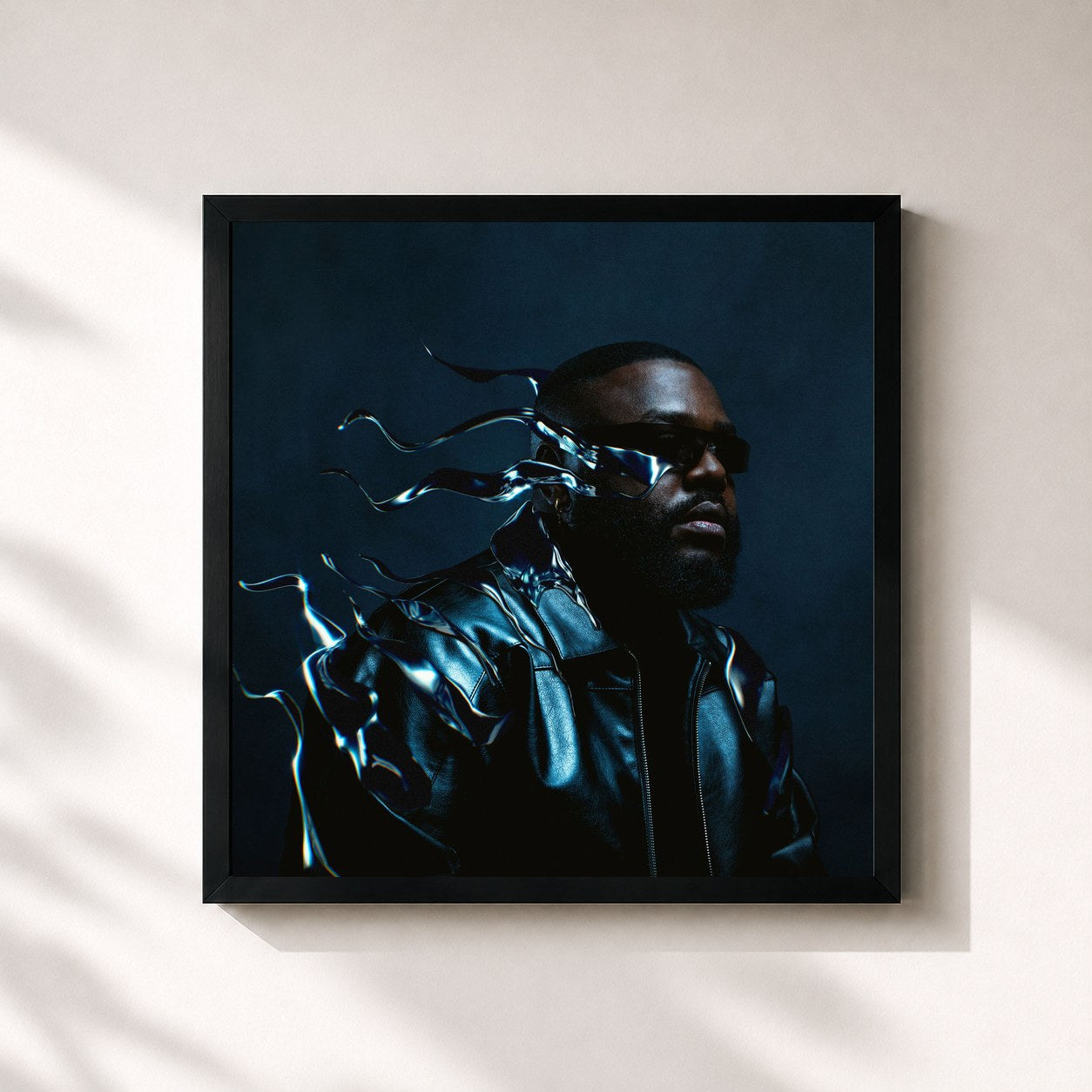 #noir Tableau carré de l'album PASSAGER (((8))) de Prinzly, cadre noir 32x32 cm