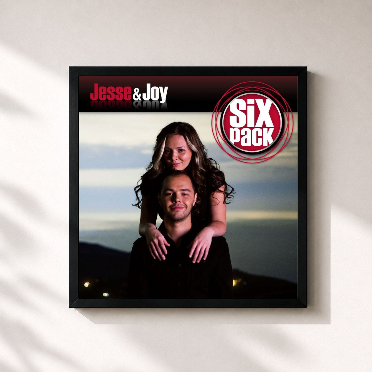 #noir Tableau carré de l'album Six Pack: Jesse & Joy - EP (Digital) de Jesse & Joy, cadre noir 32x32 cm