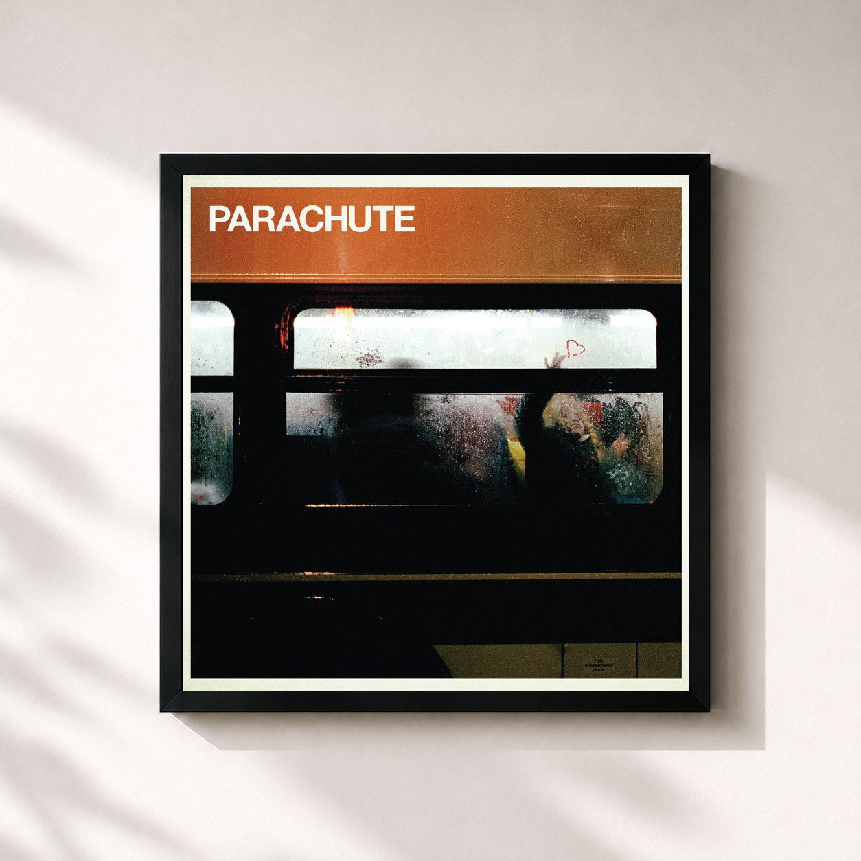 #noir Tableau carré de l'album Parachute de Parachute, cadre noir 32x32 cm