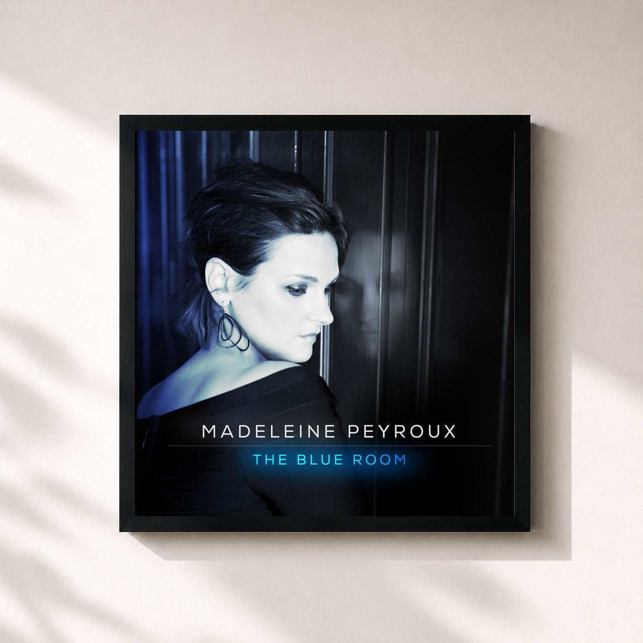 #noir Tableau carré de l'album The Blue Room de Madeleine Peyroux, cadre noir 32x32 cm