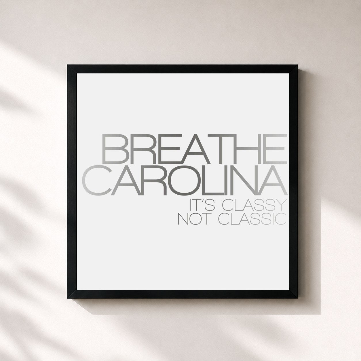 #noir Tableau carré de l'album It's Classy, Not Classic de Breathe Carolina, cadre noir 32x32 cm
