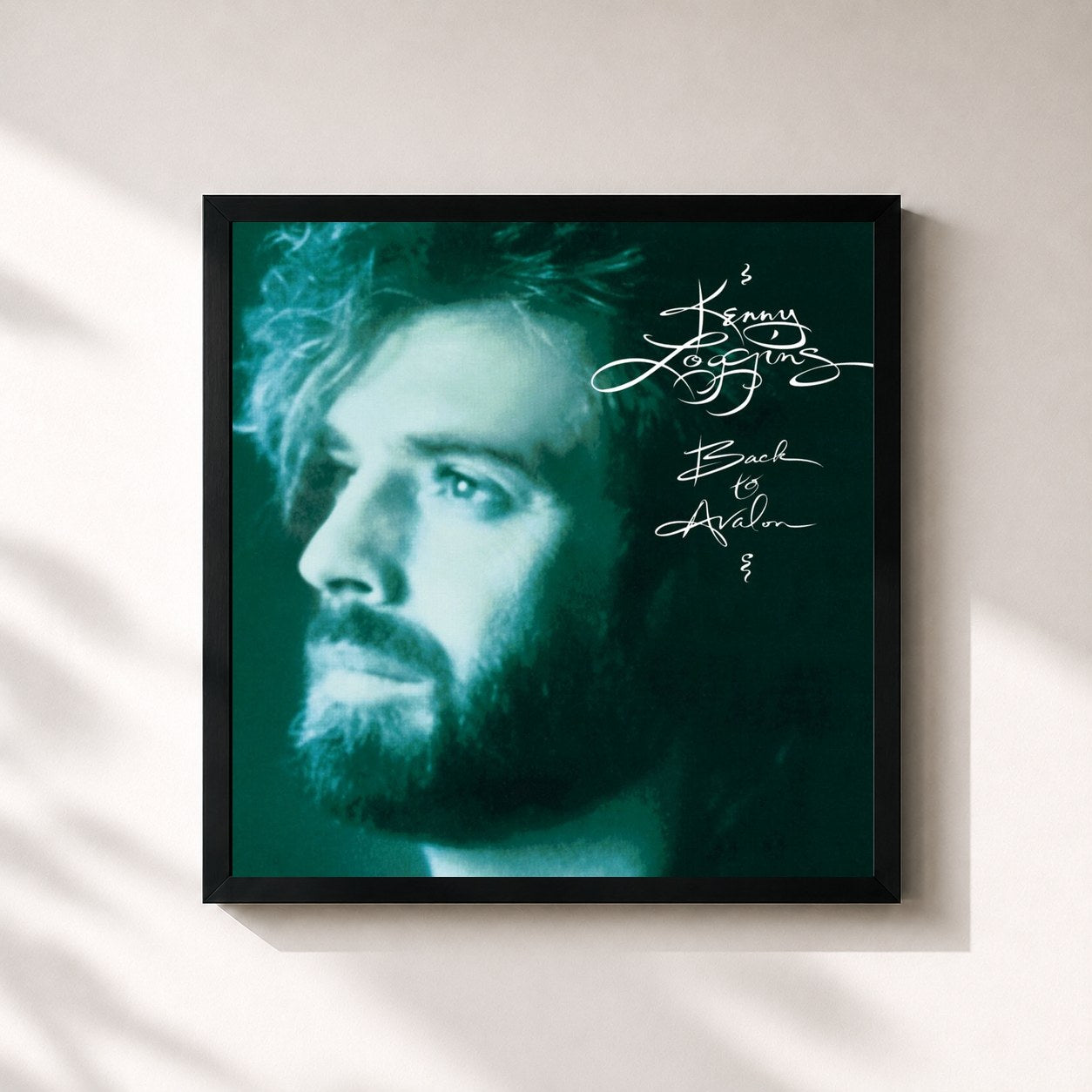#noir Tableau carré de l'album Back To Avalon de Kenny Loggins, cadre noir 32x32 cm