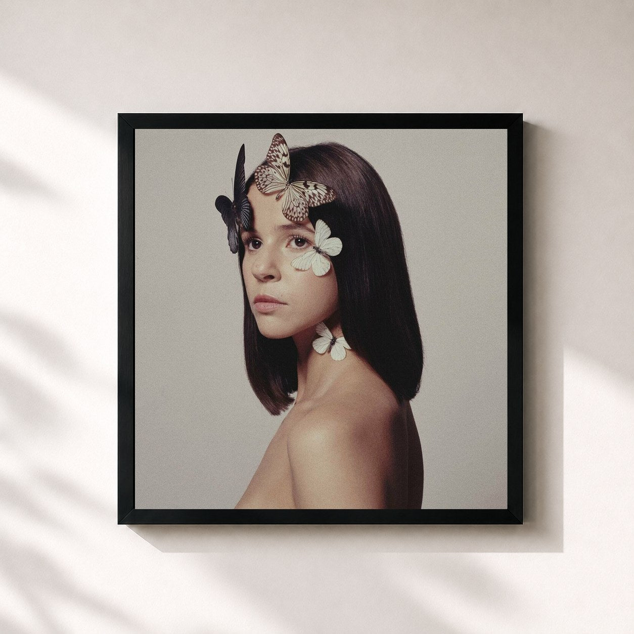 #noir Tableau carré de l'album Heavenbound de Marina Kaye, cadre noir 32x32 cm