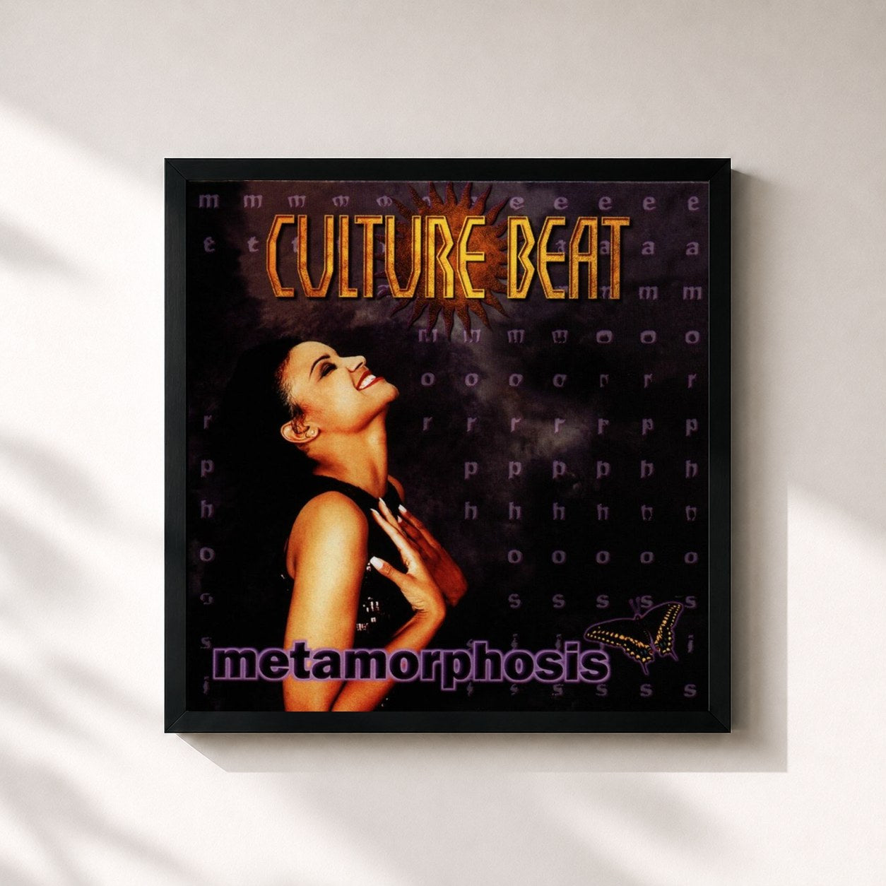 #noir Tableau carré de l'album Metamorphosis de Culture Beat, cadre noir 32x32 cm