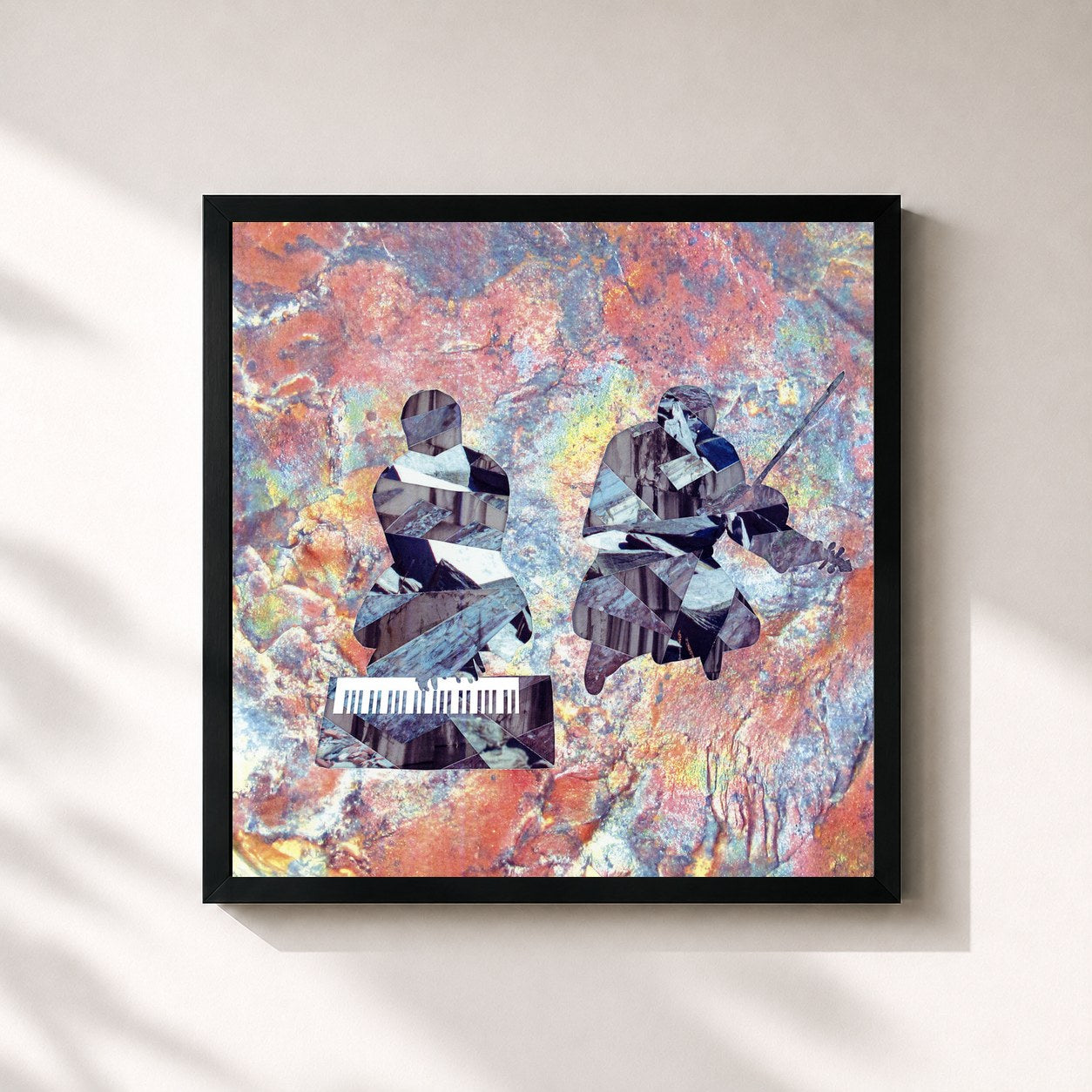 #noir Tableau carré de l'album Extended Play de Fyfe, cadre noir 32x32 cm