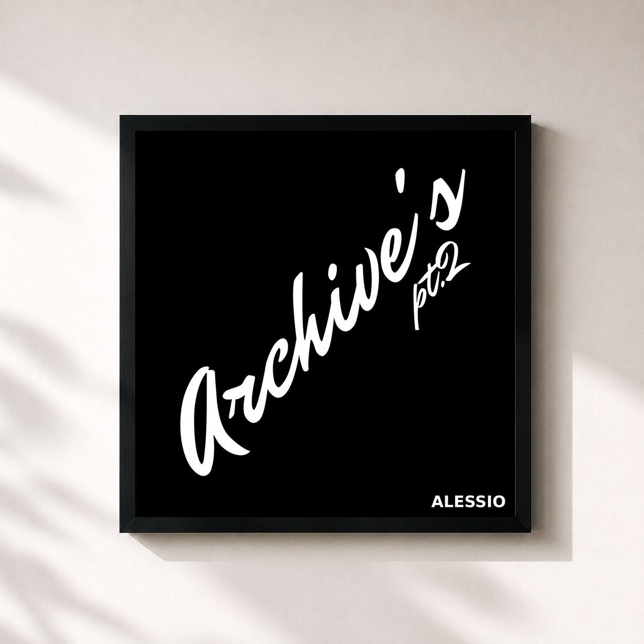 #noir Tableau carré de l'album Archive's, Pt. 2 de Alessio, cadre noir 32x32 cm