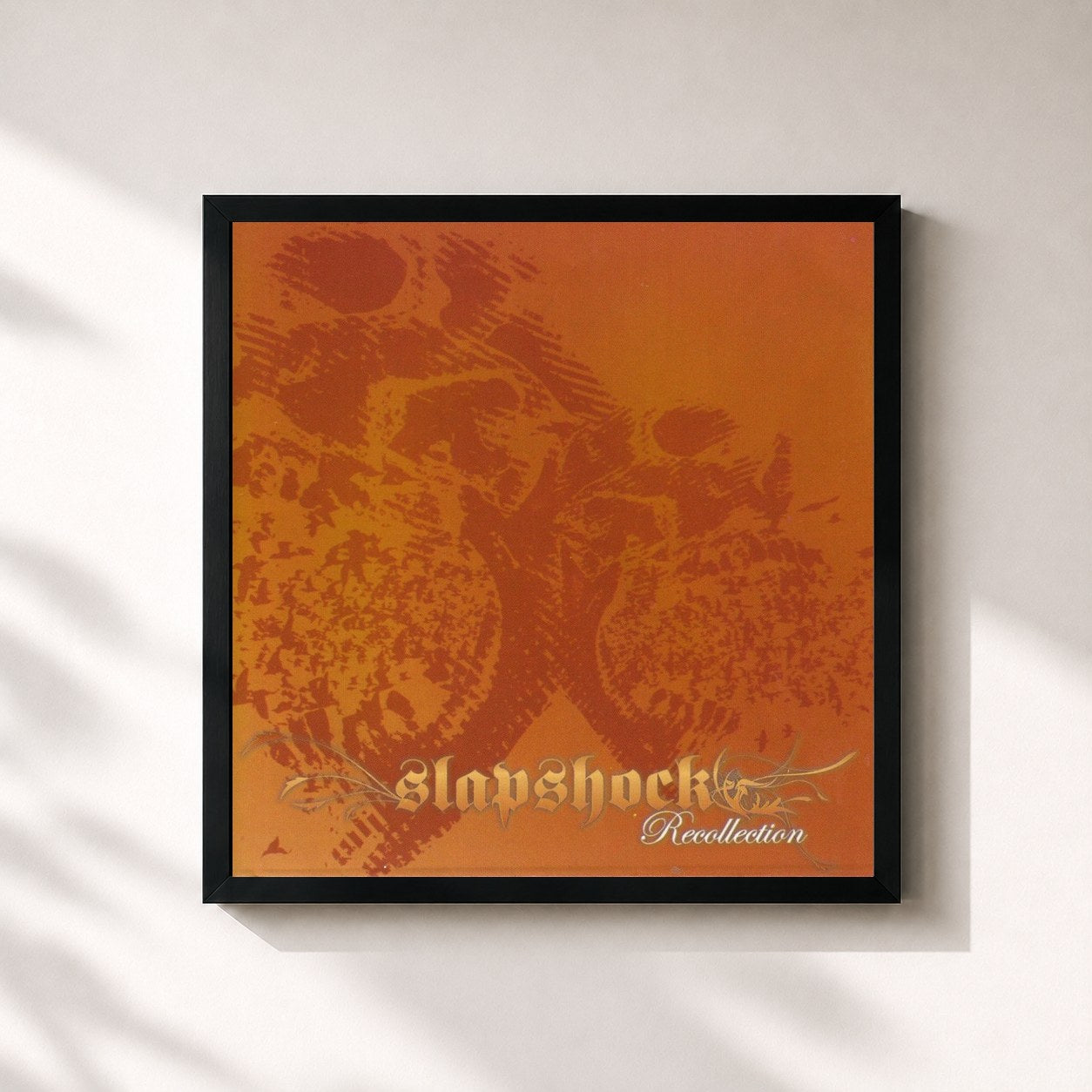 #noir Tableau carré de l'album Recollection de Slapshock, cadre noir 32x32 cm