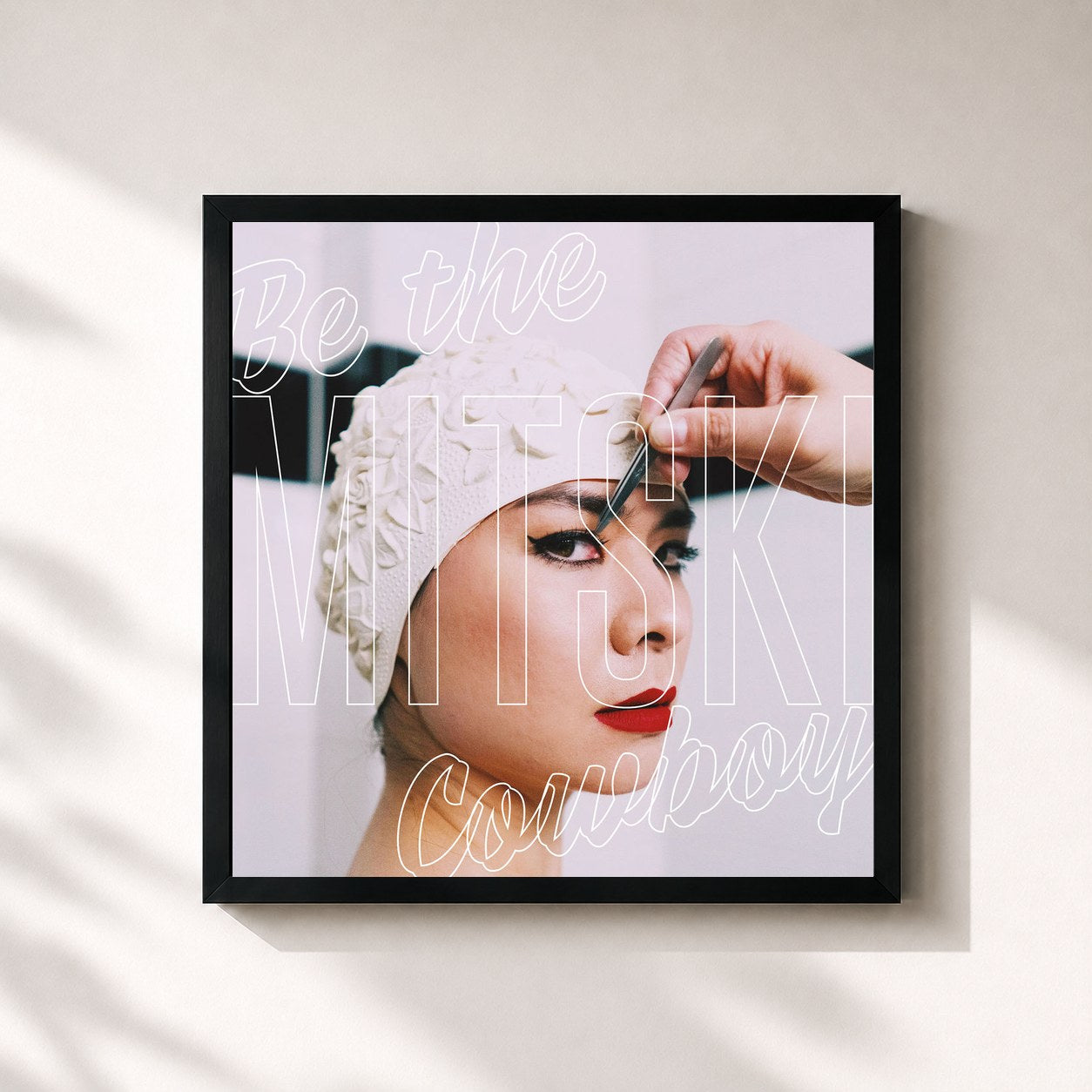 #noir Tableau carré de l'album Be the Cowboy de Mitski, cadre noir 32x32 cm
