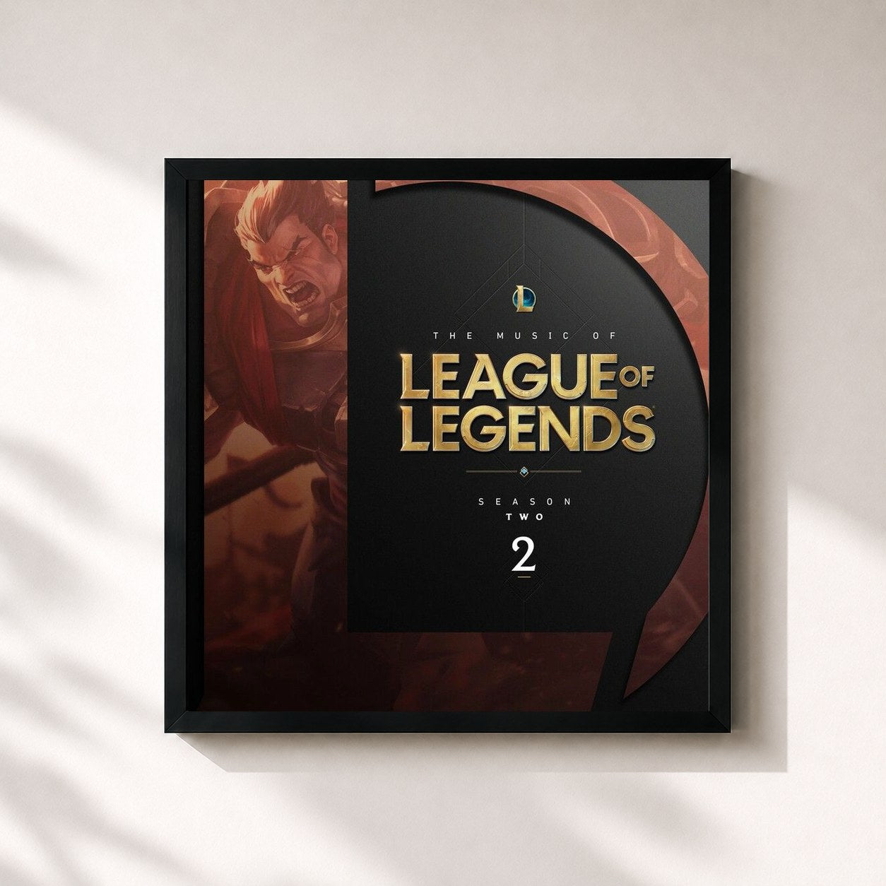 #noir Tableau carré de l'album The Music of League of Legends: Season 2 (Original Game Soundtrack) de League of Legends, cadre noir 32x32 cm