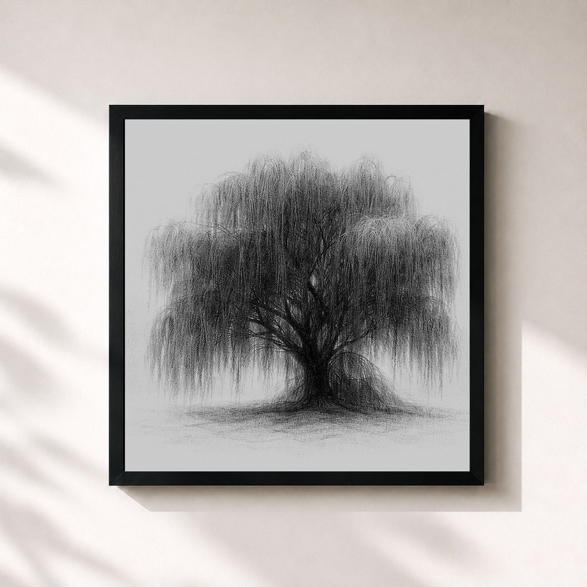 #noir WILLOW by Willow as a square framed art print, black 32x32 cm frame