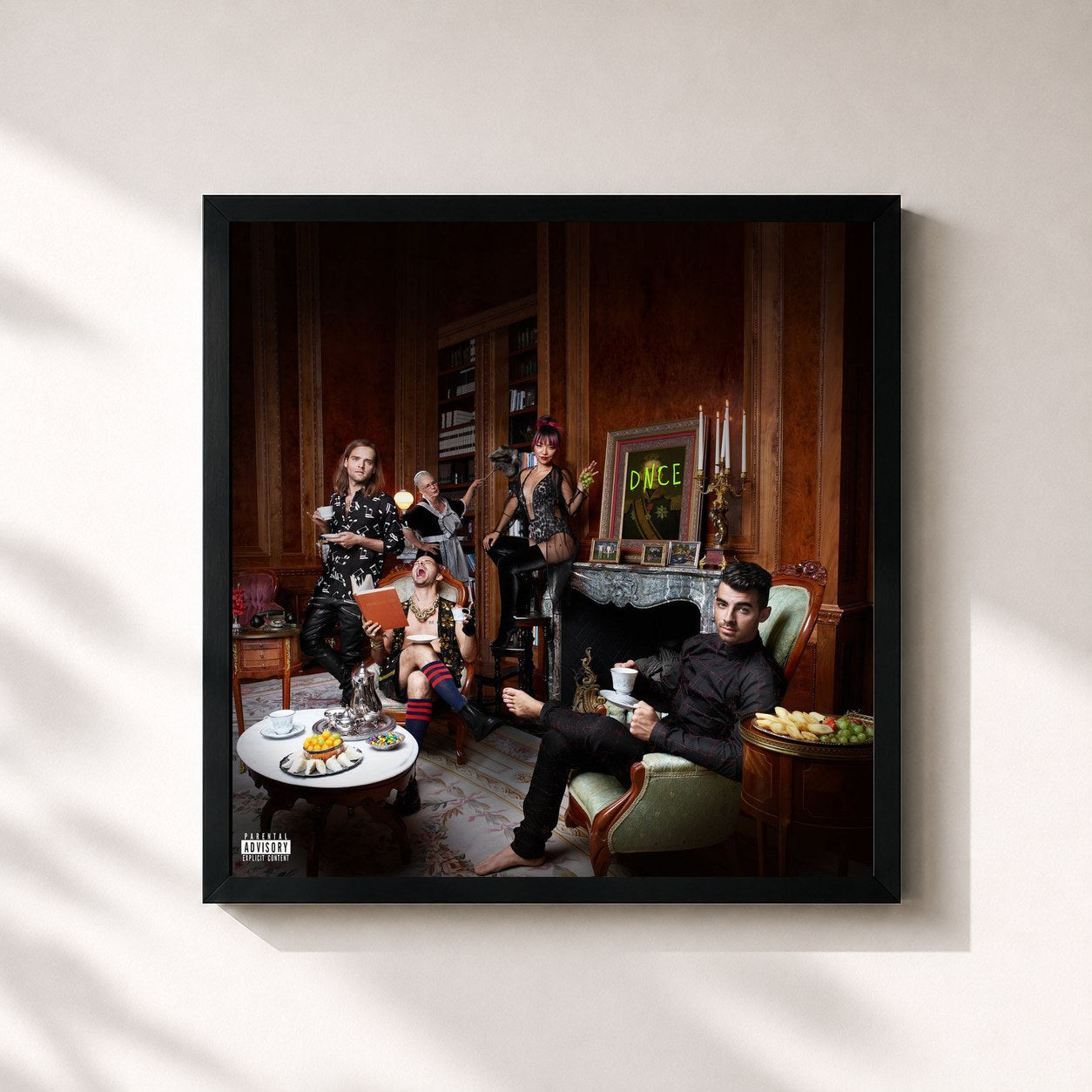 #noir Tableau carré de l'album DNCE de DNCE, cadre noir 32x32 cm