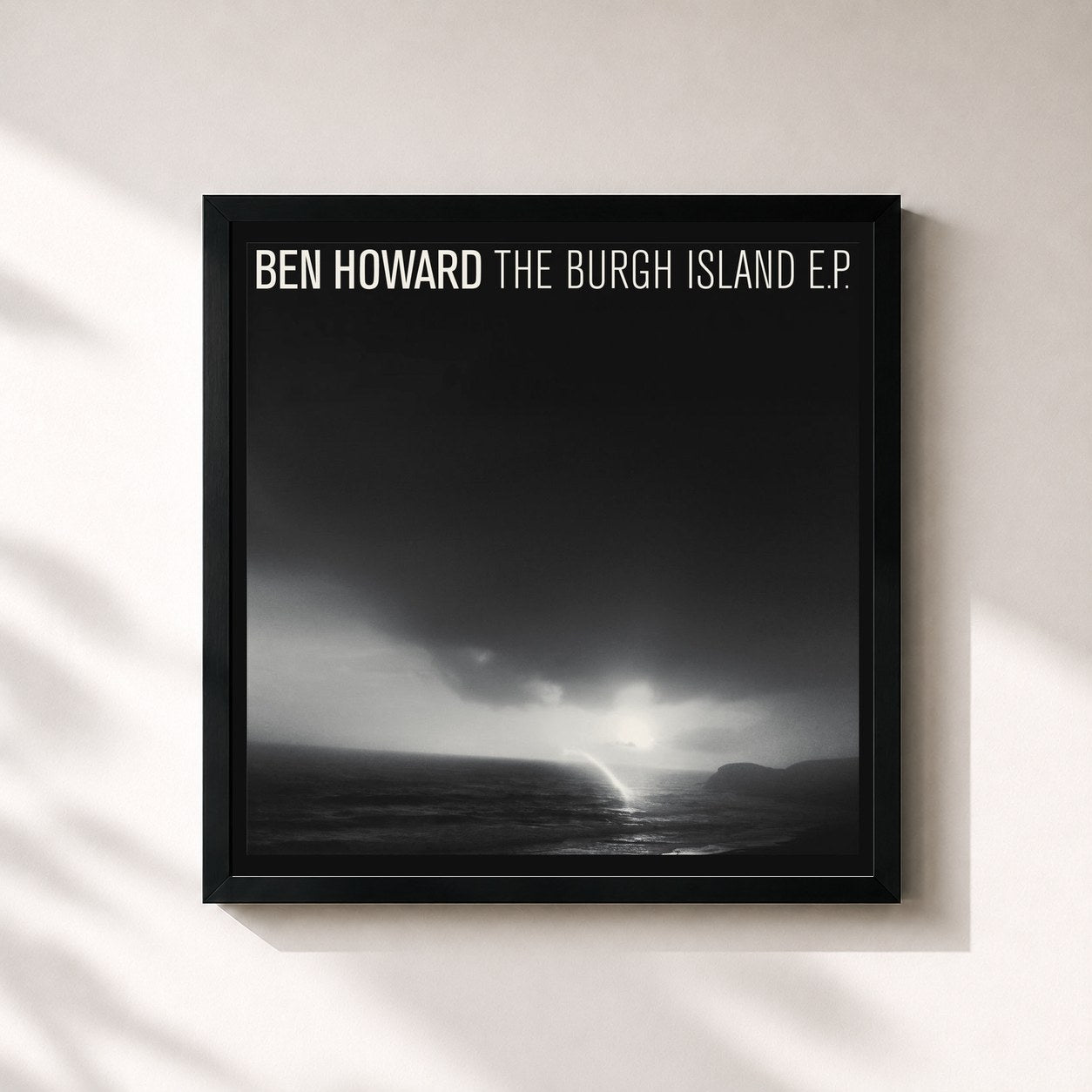 #noir Tableau carré de l'album The Burgh Island de Ben Howard, cadre noir 32x32 cm