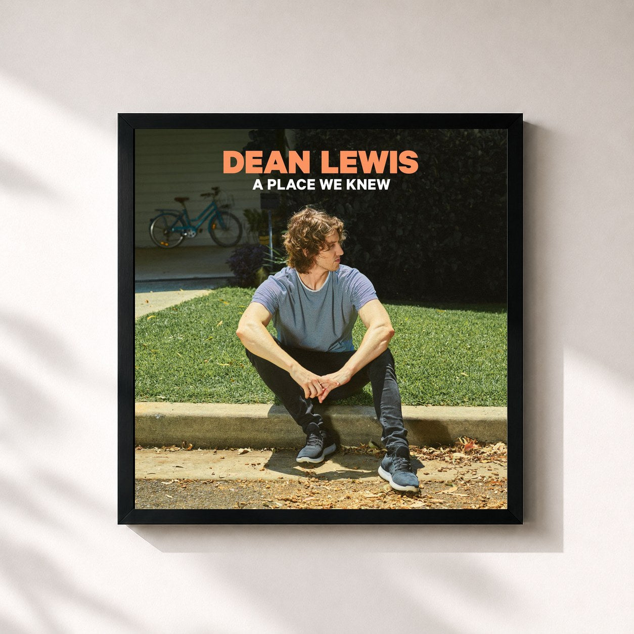 #noir Tableau carré de l'album A Place We Knew de Dean Lewis, cadre noir 32x32 cm