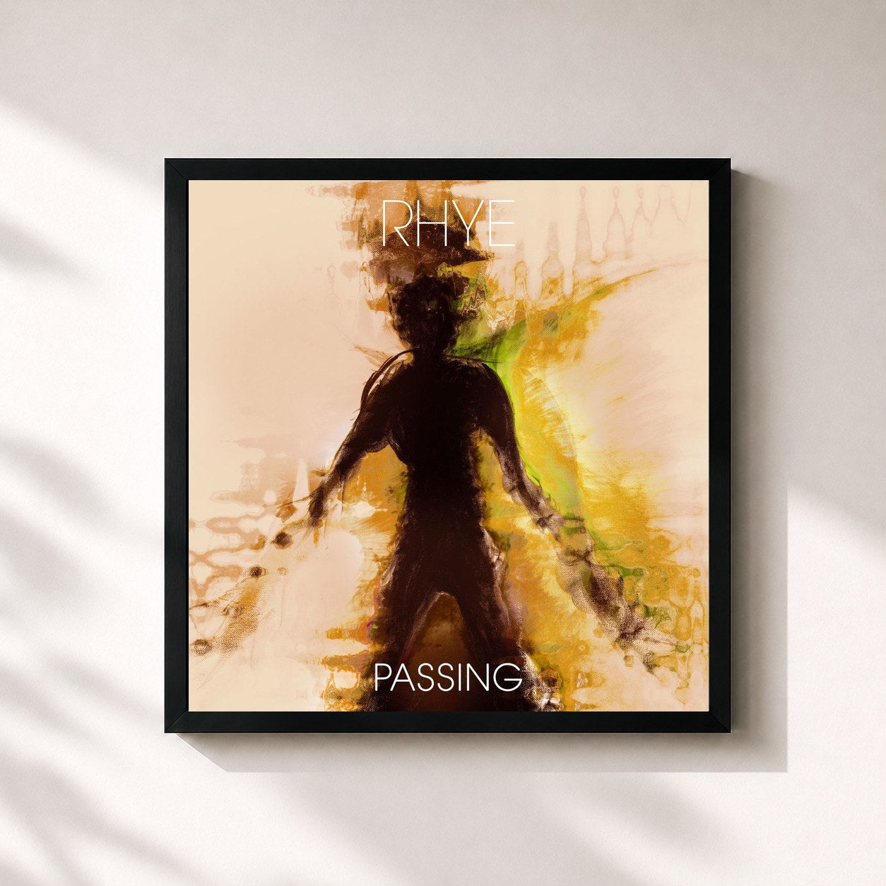 #noir Tableau carré de l'album Passing de Rhye, cadre noir 32x32 cm