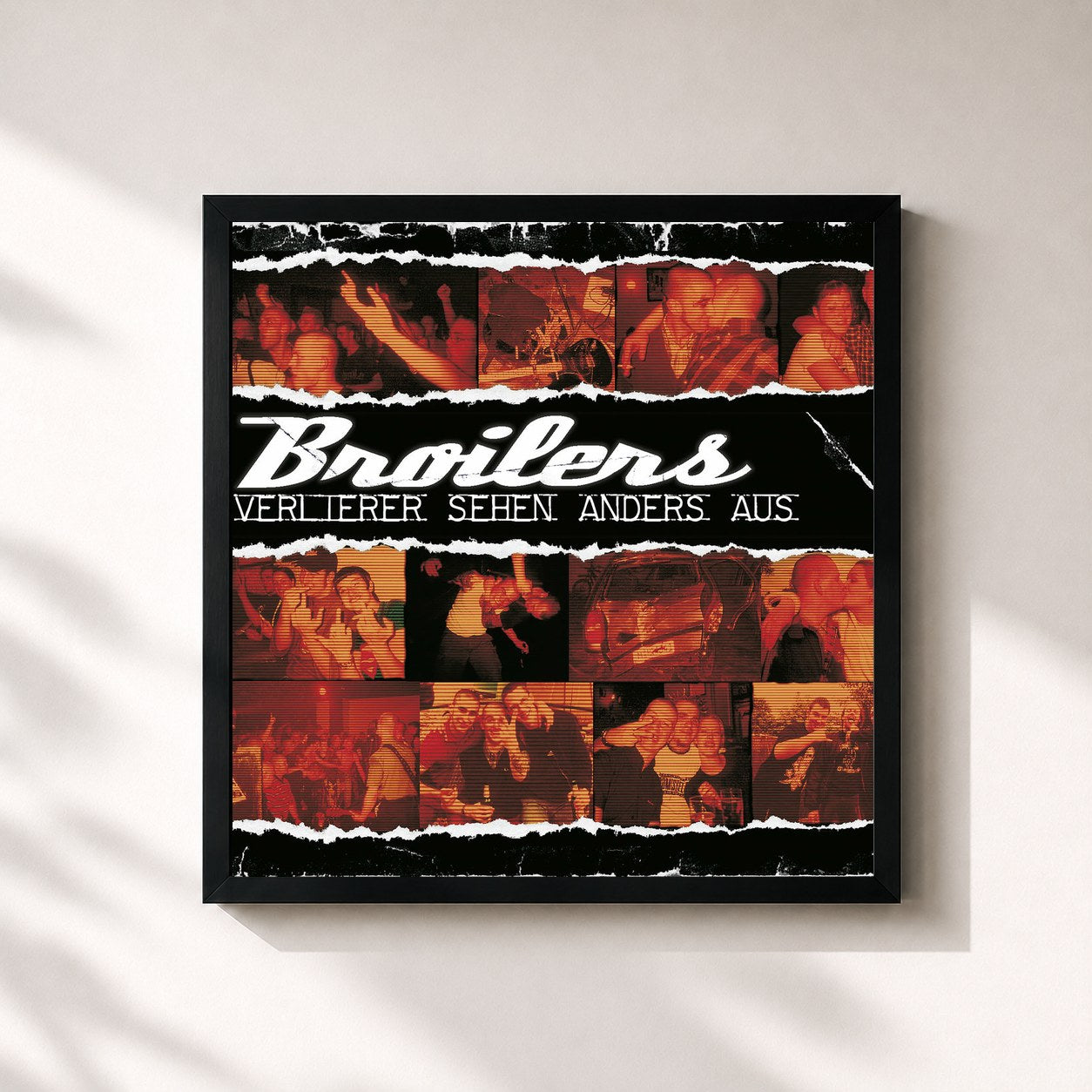 #noir Tableau carré de l'album Verlierer sehen anders aus de Broilers, cadre noir 32x32 cm