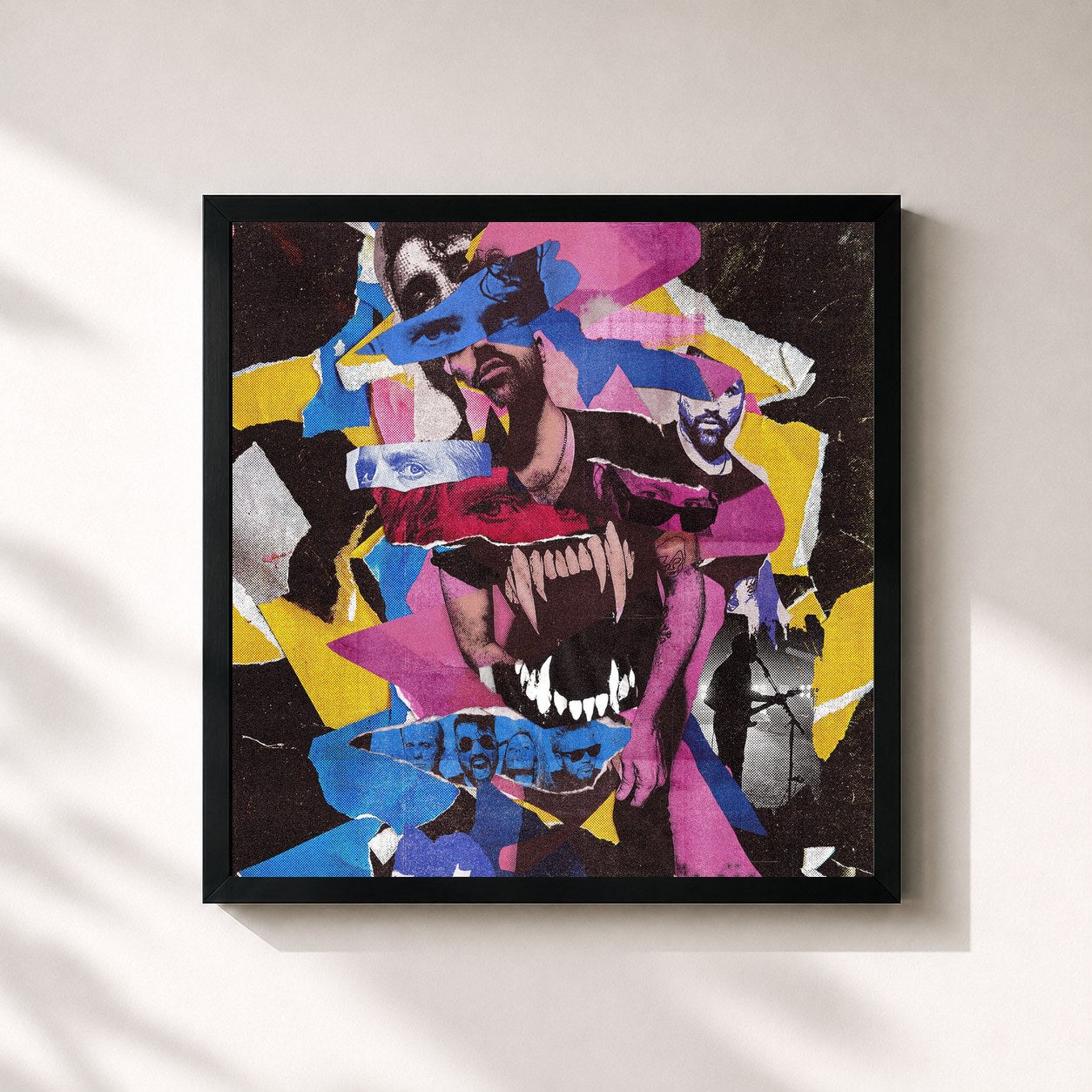 #noir Tableau carré de l'album Sink Your Teeth de Neon Trees, cadre noir 32x32 cm
