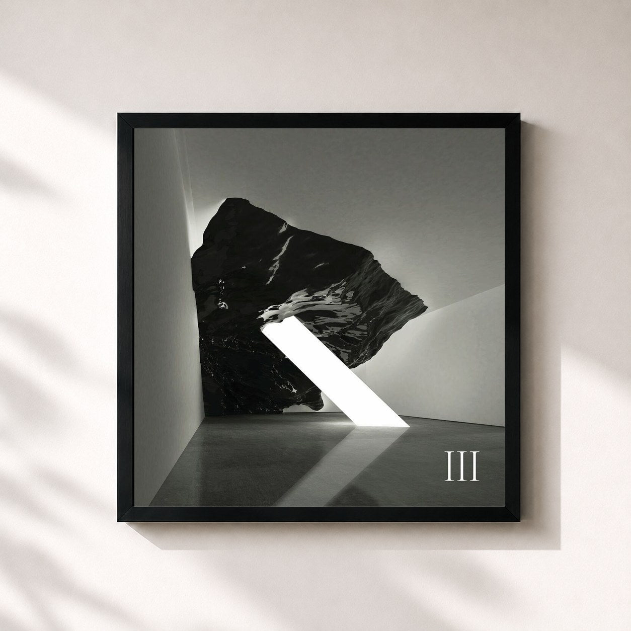 #noir Tableau carré de l'album Tomorrows III de Son Lux, cadre noir 32x32 cm