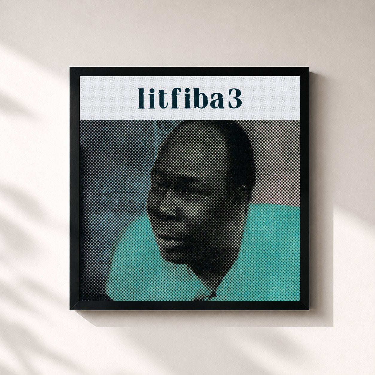 #noir Tableau carré de l'album Litfiba 3 de Litfiba, cadre noir 32x32 cm