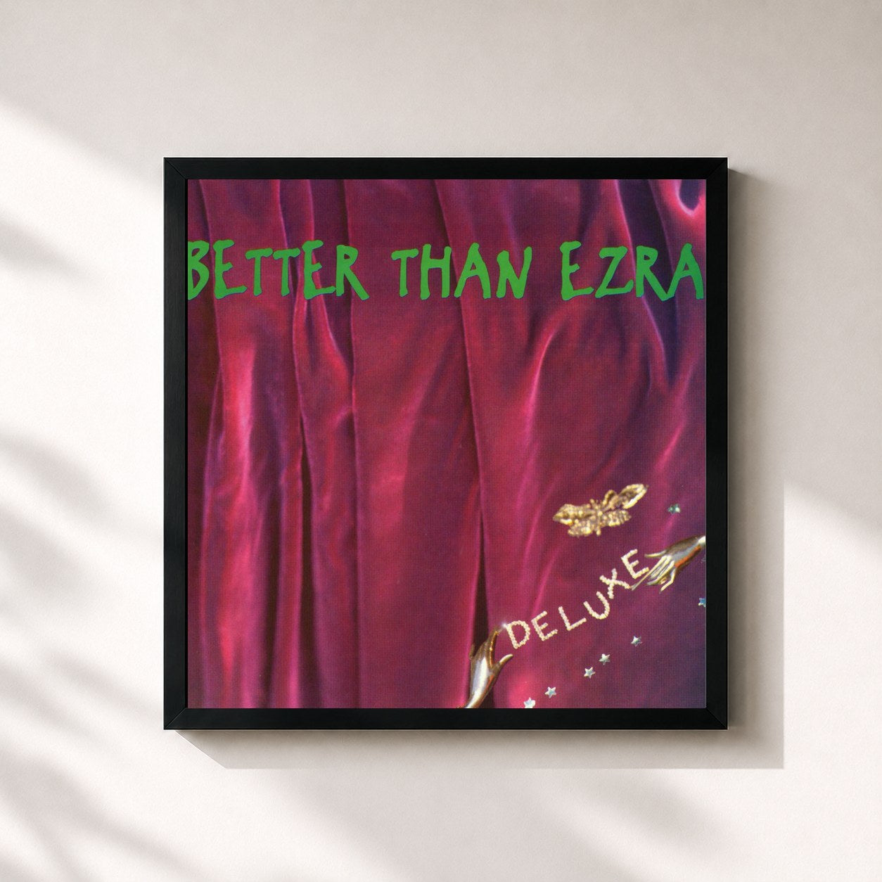 #noir Tableau carré de l'album Deluxe de Better Than Ezra, cadre noir 32x32 cm