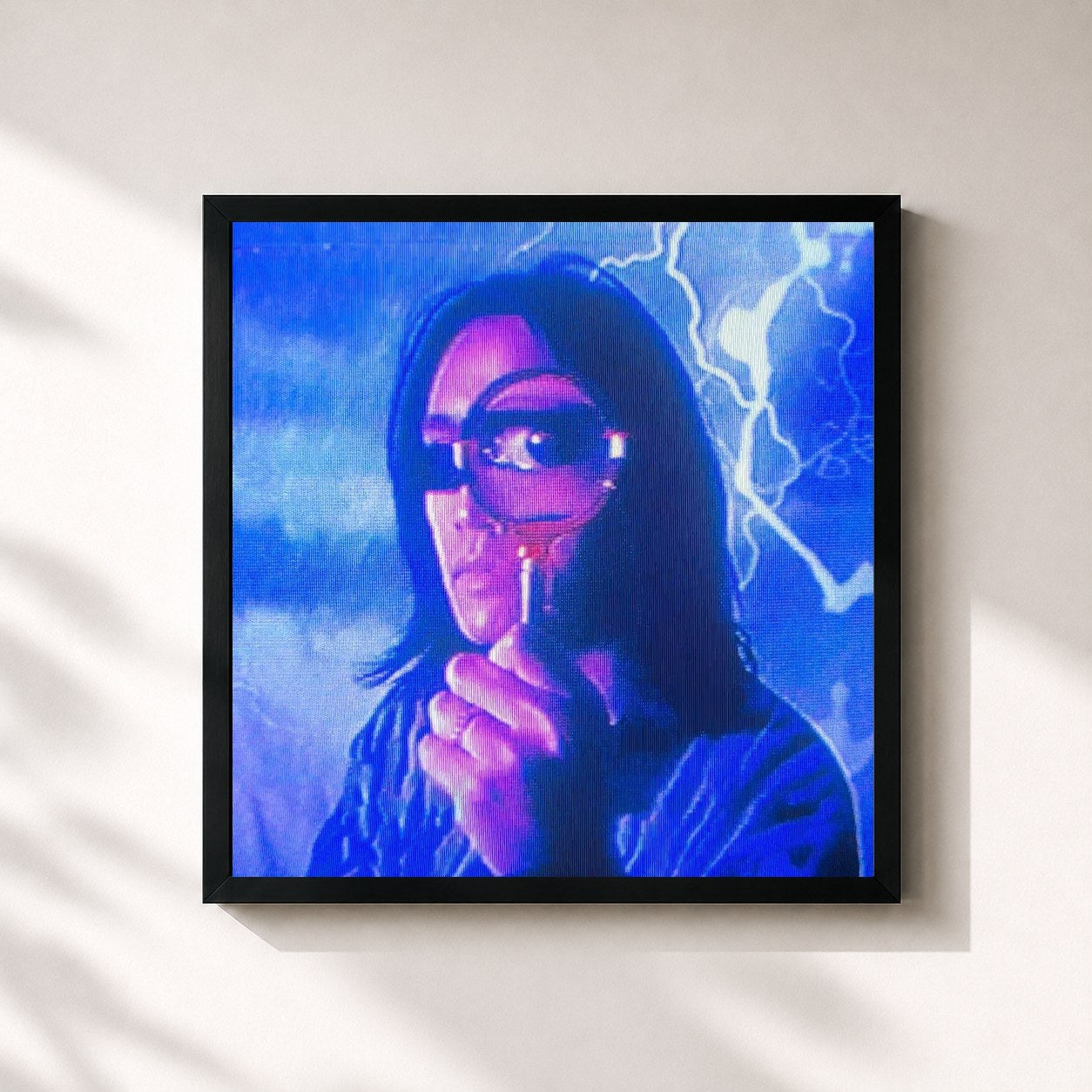 #noir Tableau carré de l'album Vampire in Beverly Hills de Eyedress, cadre noir 32x32 cm