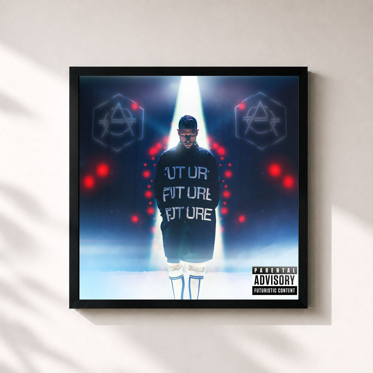 #noir Tableau carré de l'album FUTURE (Deluxe Edition) de Don Diablo, cadre noir 32x32 cm