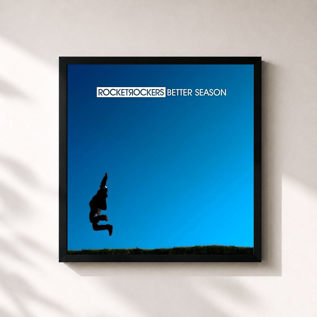 #noir Tableau carré de l'album Better Season de Rocket Rockers, cadre noir 32x32 cm